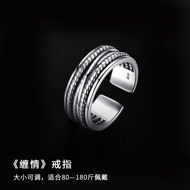Mobius strip ring design for men's trendy and high-end style, index finger and women's couple rings