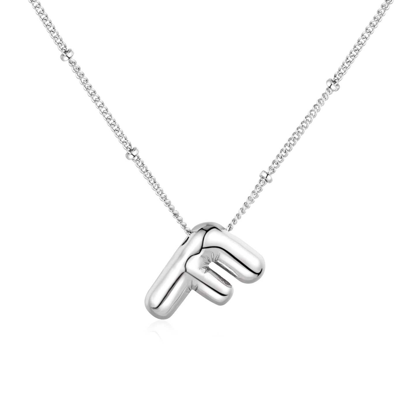 18K balloon letter silver bubble 26 English pendant ornaments