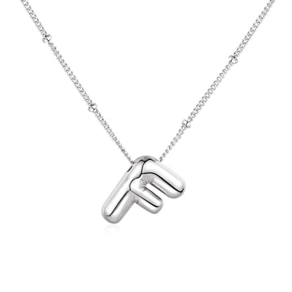 18K balloon letter silver bubble 26 English pendant ornaments