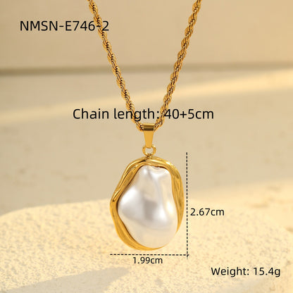 High-end, irregular-shaped Baroque pearl earring chain