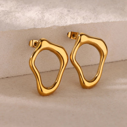 Trendy 18k earrings, high-end three-dimensional stud earrings and earrings