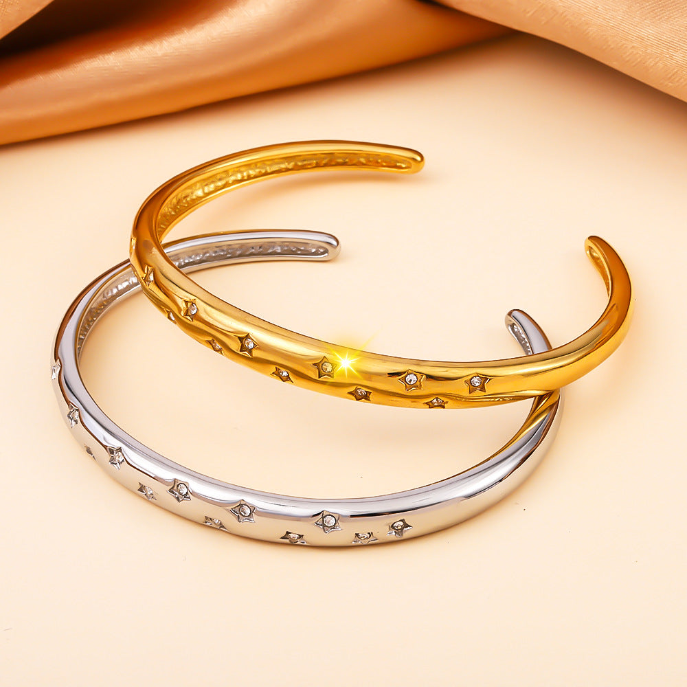 18K Five-Pointed Star Inlaid Women's Bracelet