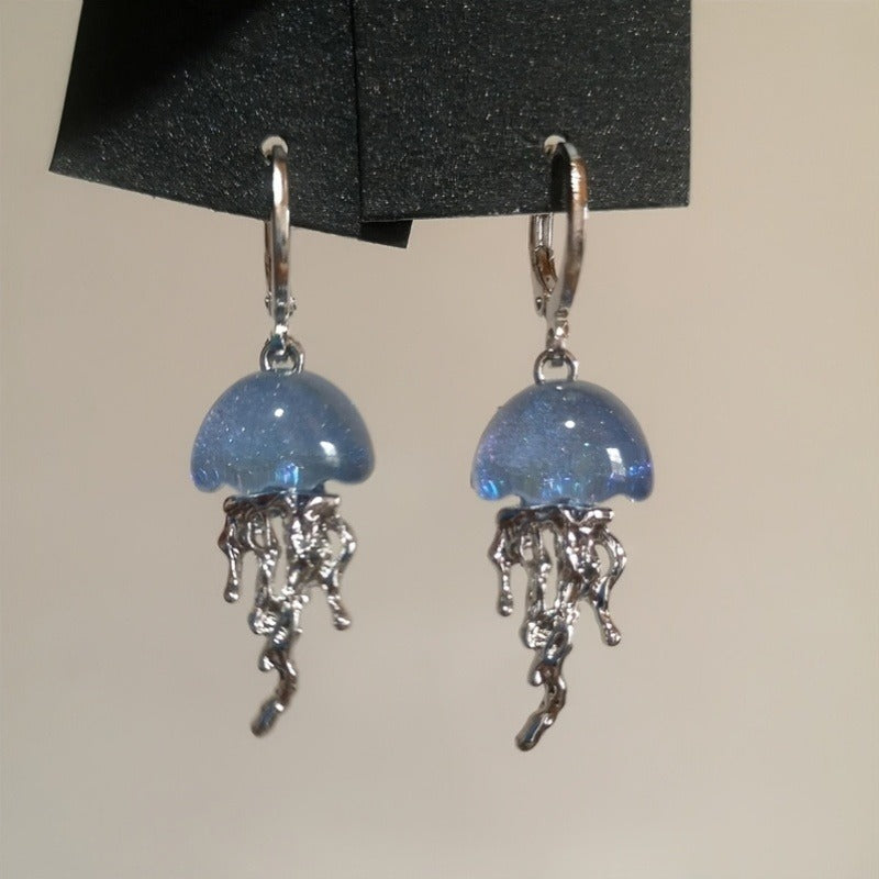 New sweet and versatile style blue mother pendant earrings