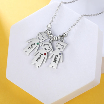 Thanksgiving engraved doll pendant, pendant and chain accessory