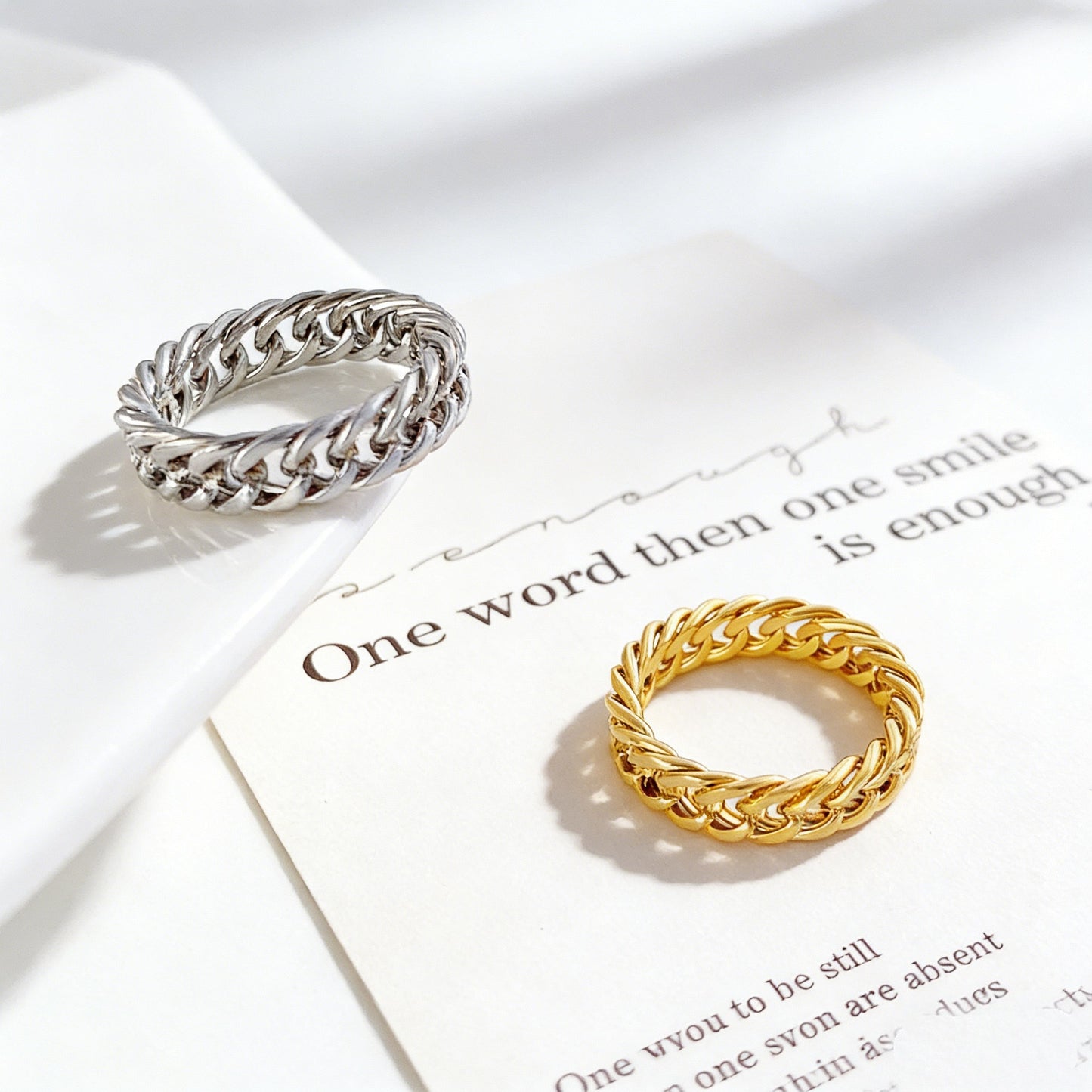 Chain rings, versatile accessories for both men and women, 18K couple rings