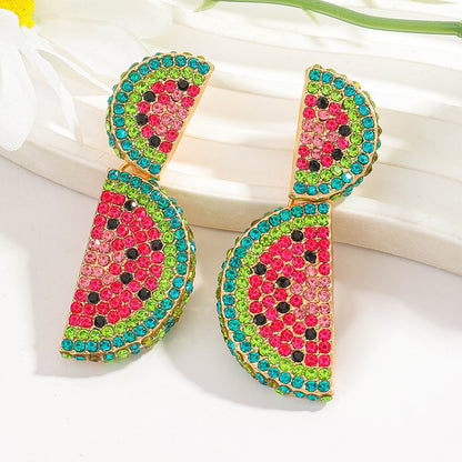 Design watermelon, cherry and lemon fresh and sweet earrings