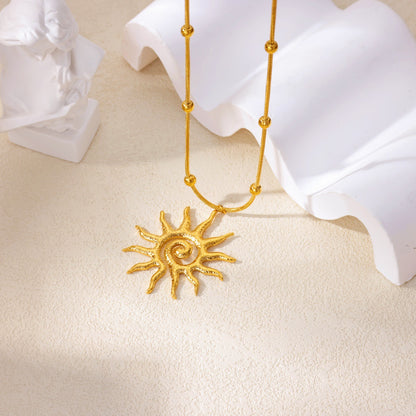 Sunflower Pendant Sweater Chain Necklace