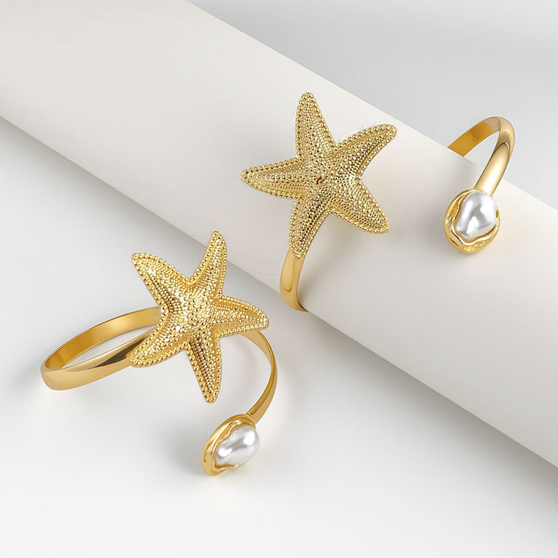 Pearl Curtain Exaggerated Flower Arm Bracelet