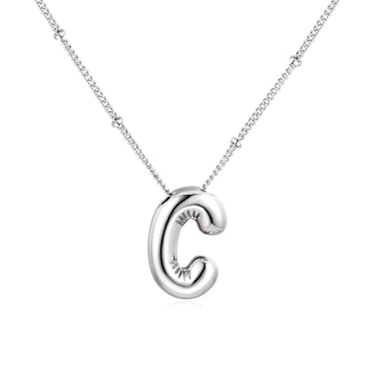 18K balloon letter silver bubble 26 English pendant ornaments