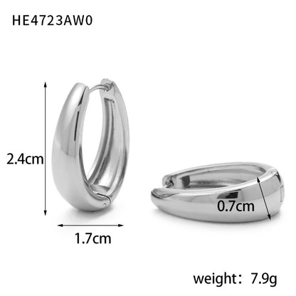 Glossy wide-open earrings with 18K plain bezel and layered earrings