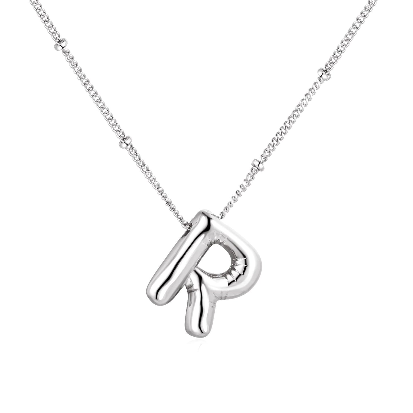 18K balloon letter silver bubble 26 English pendant ornaments