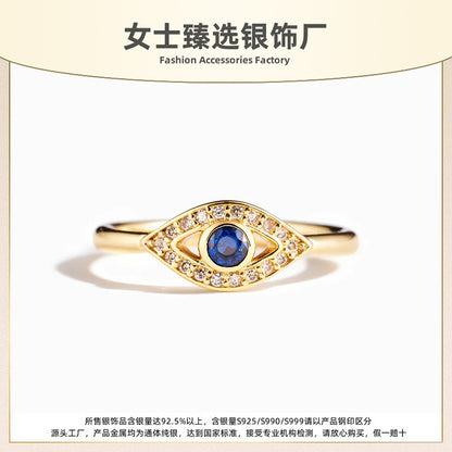 S925 Devil Evil Eye Ring Women's Auction Versatile Food Ring Bracelet
