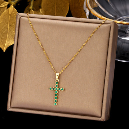 The wind color full cross design sense pendant chain decoration