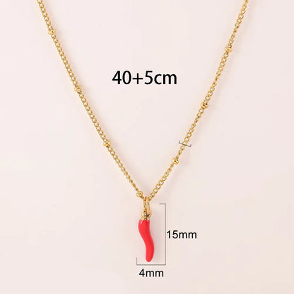 Colorful little chili pepper pendant, a high-end and versatile chain girl