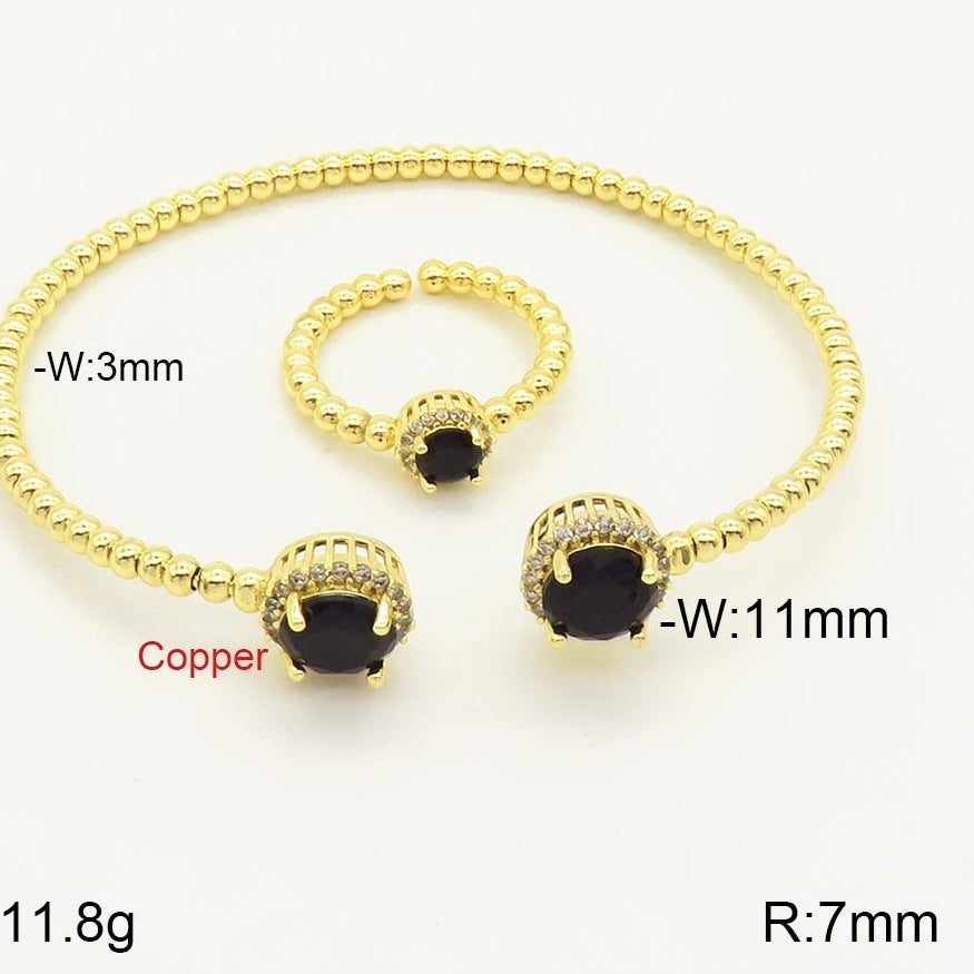 18K Micro-Inlaid Adjustable Colour Bracelet