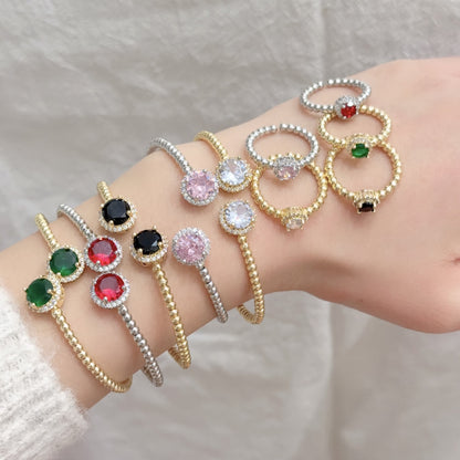 18K Micro-Inlaid Adjustable Colour Bracelet