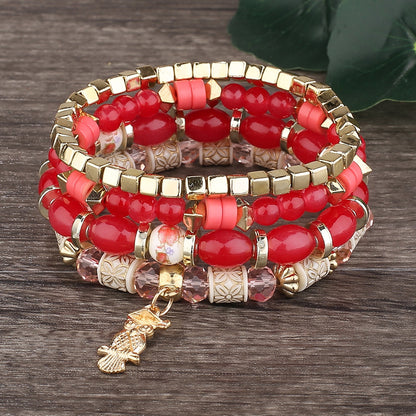 Bohemian Crystal Tassel Beaded Bracelet