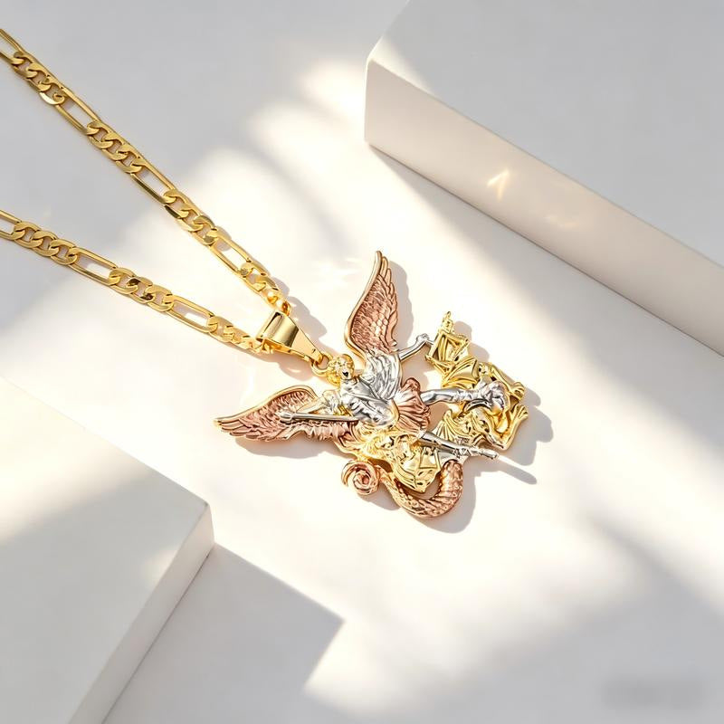Tri-Tone Angel Guardian-hänge med halsband