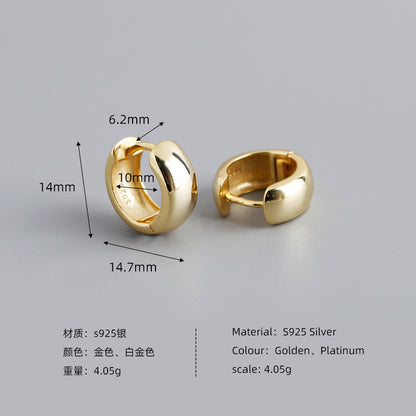 Design sense s925 ear le ooth circular color earrings and earrings for women