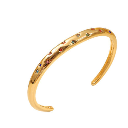 18K Gold Open Star Bracelet