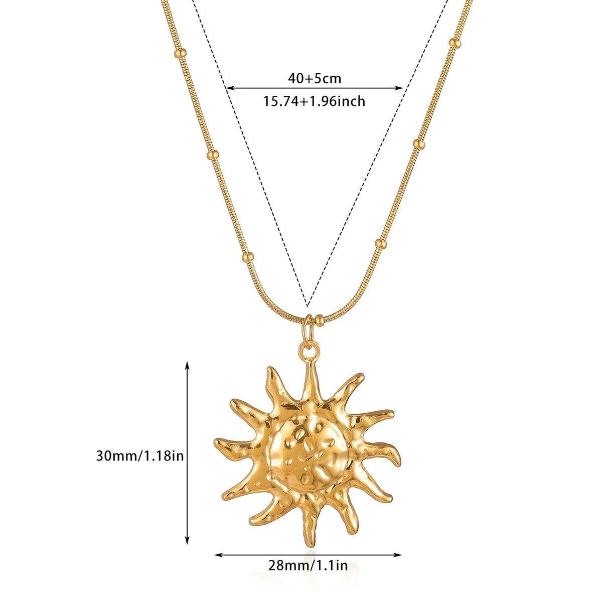 Sunflower Pendant Sweater Chain Necklace