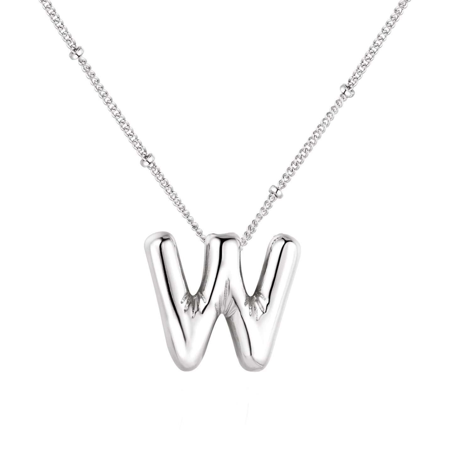 18K balloon letter silver bubble 26 English pendant ornaments