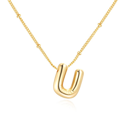 18K balloon letter silver bubble 26 English pendant ornaments