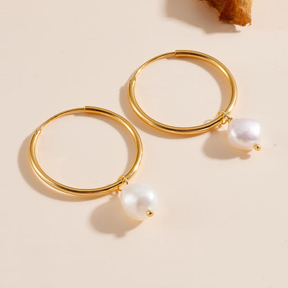 S925 silver elegant and high-end earrings, light pearl ear rings, versatile earrings