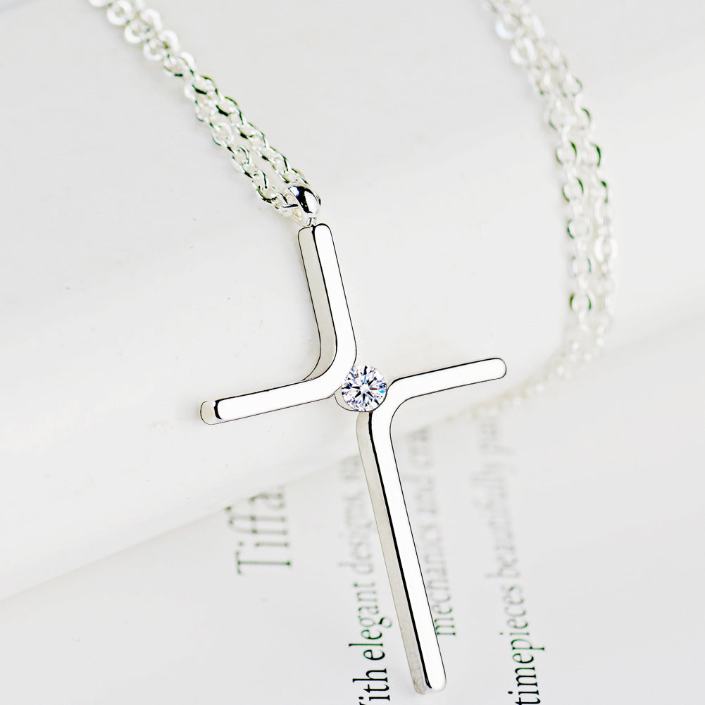 Cross pendant three-color chain women's accessory