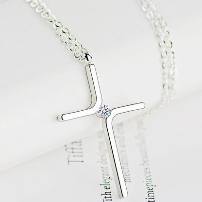 Cross pendant three-color chain women's accessory