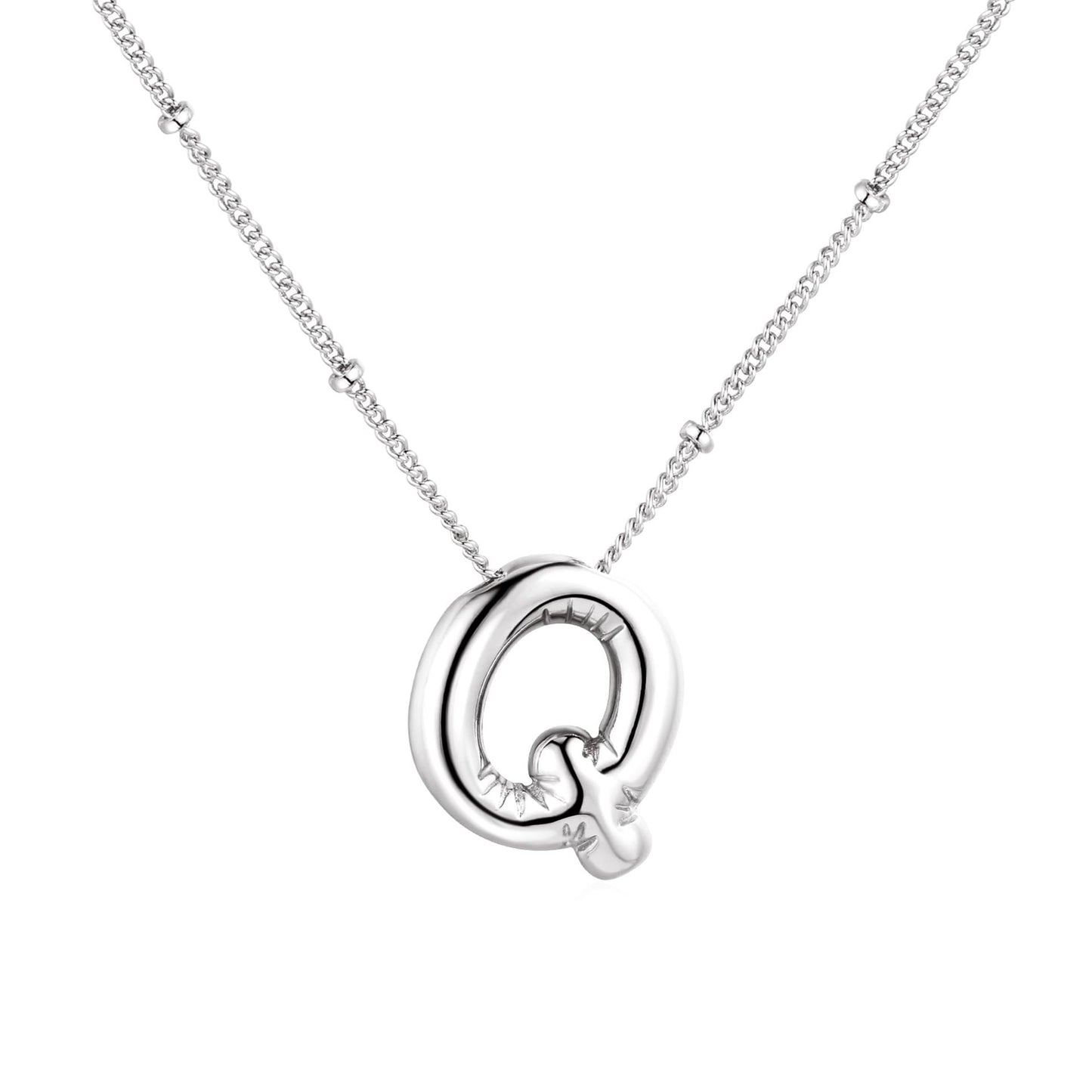 18K balloon letter silver bubble 26 English pendant ornaments