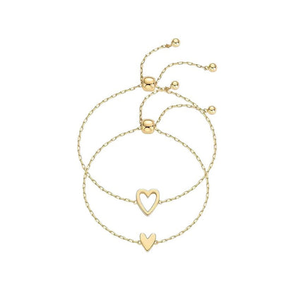【 18k double-layer heart-shaped bracelet 】 Layered style high-end decoration