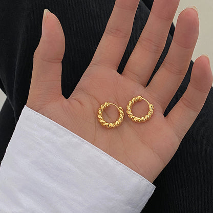 Twisted ring earrings, trendy twisted twist ear rings, design sense, all stud earrings, women's earrings