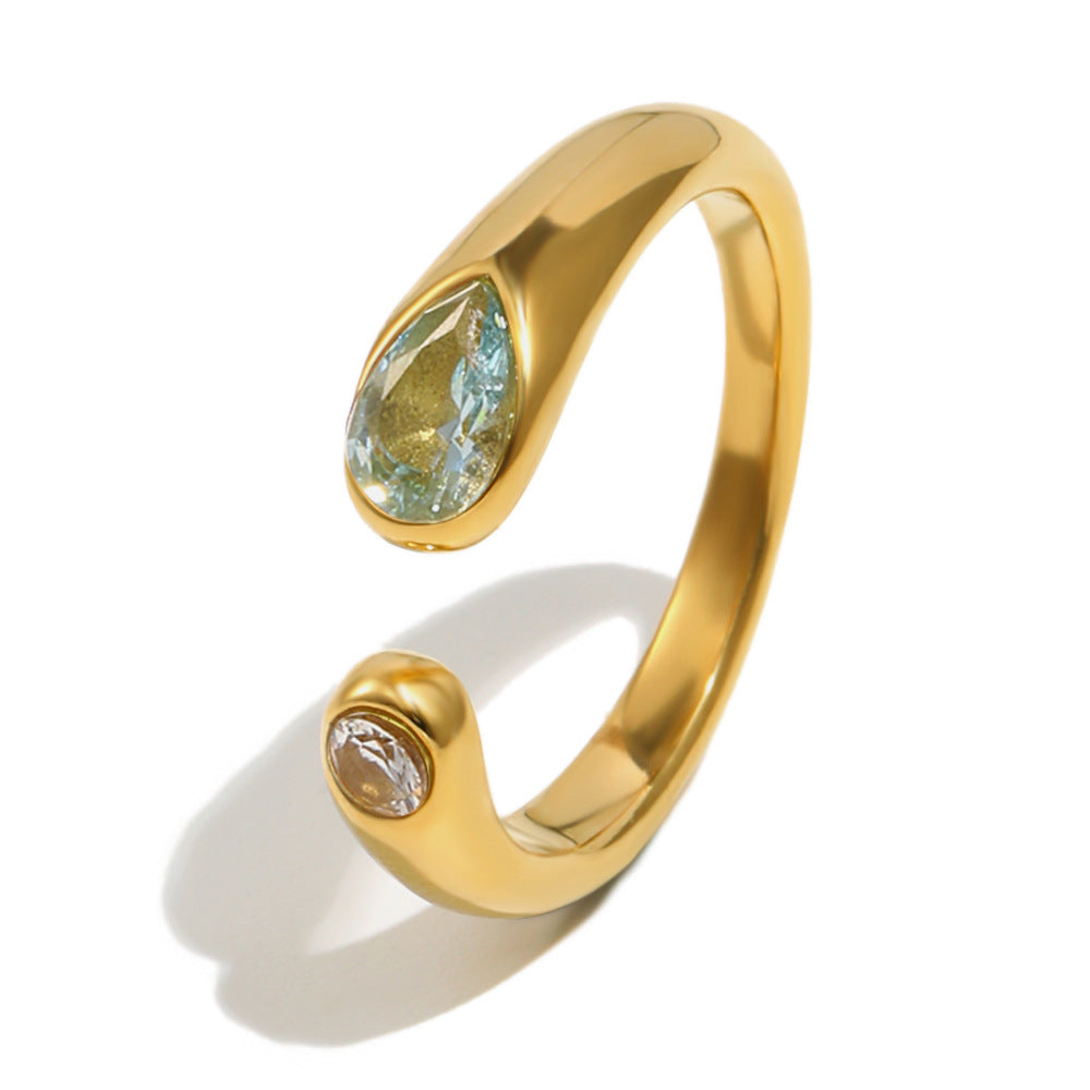 Mengjia jewelry with 18K large and all snake head opening rings plated