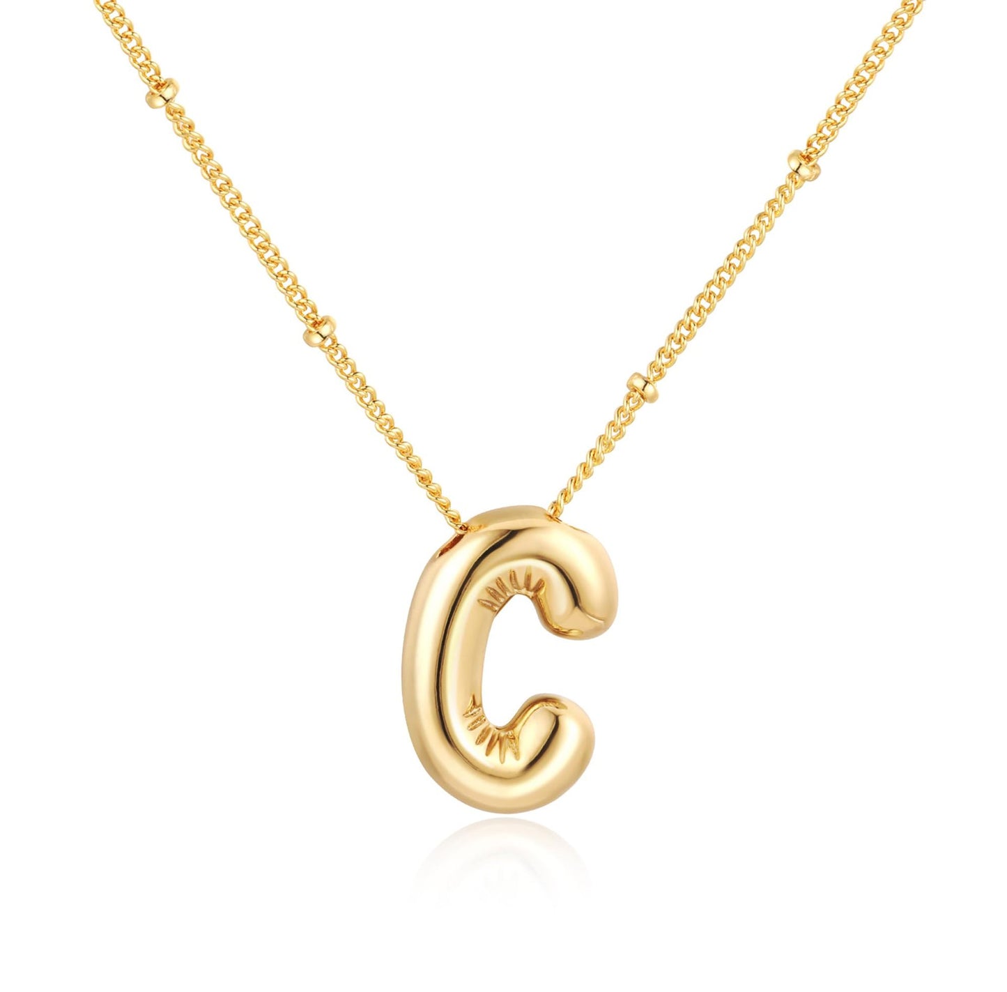 18K balloon letter silver bubble 26 English pendant ornaments