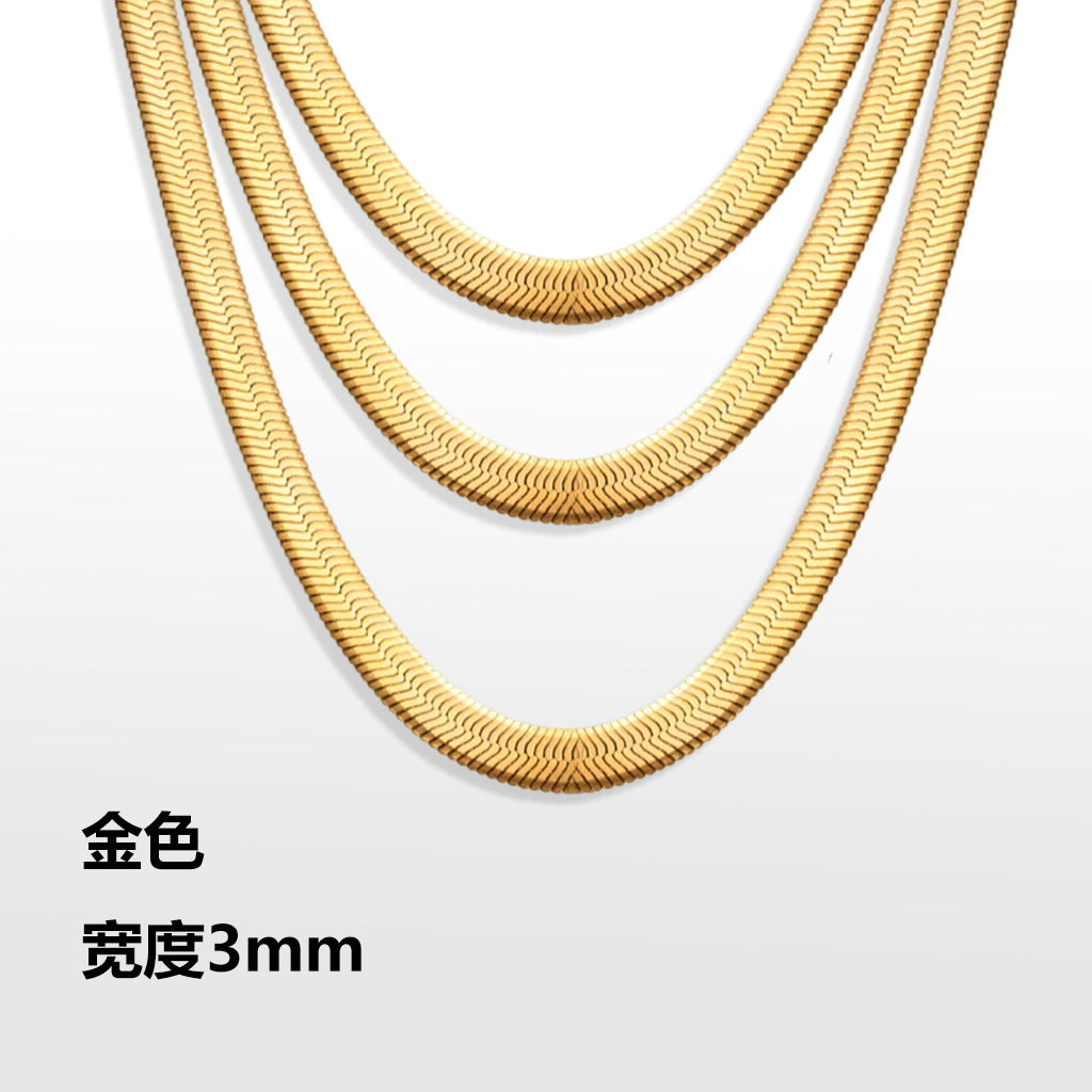 18K Flat Serpentine Chain Bracelet