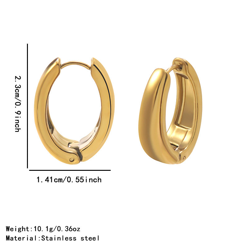 High-end earring with 18k circular plating, elegant earrings