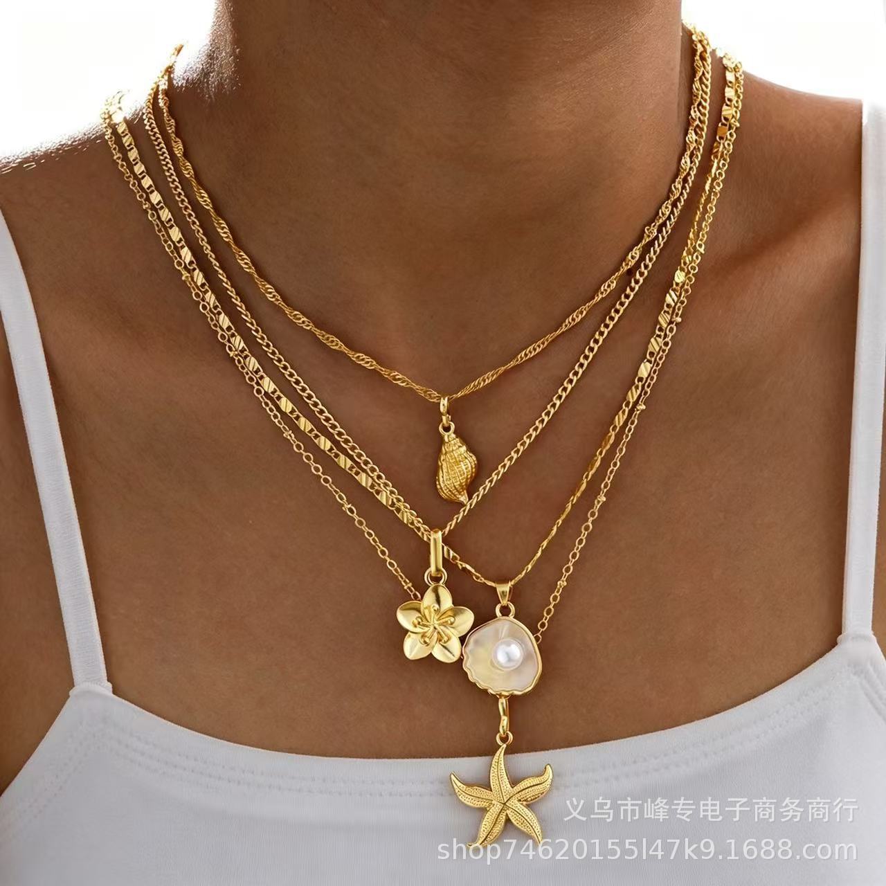 Flower and pearl versatile women's street style jewelry