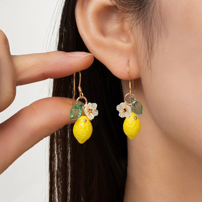 Flower pendant irregular women's earrings