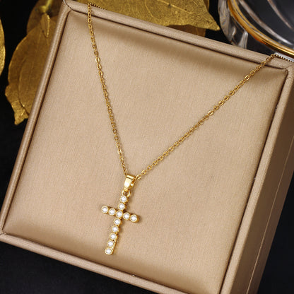 The wind color full cross design sense pendant chain decoration