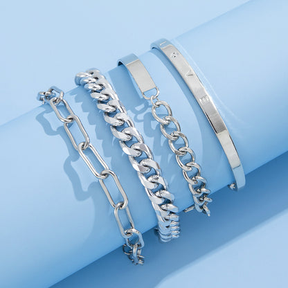 The four-piece English letter "LOVE" bracelet set