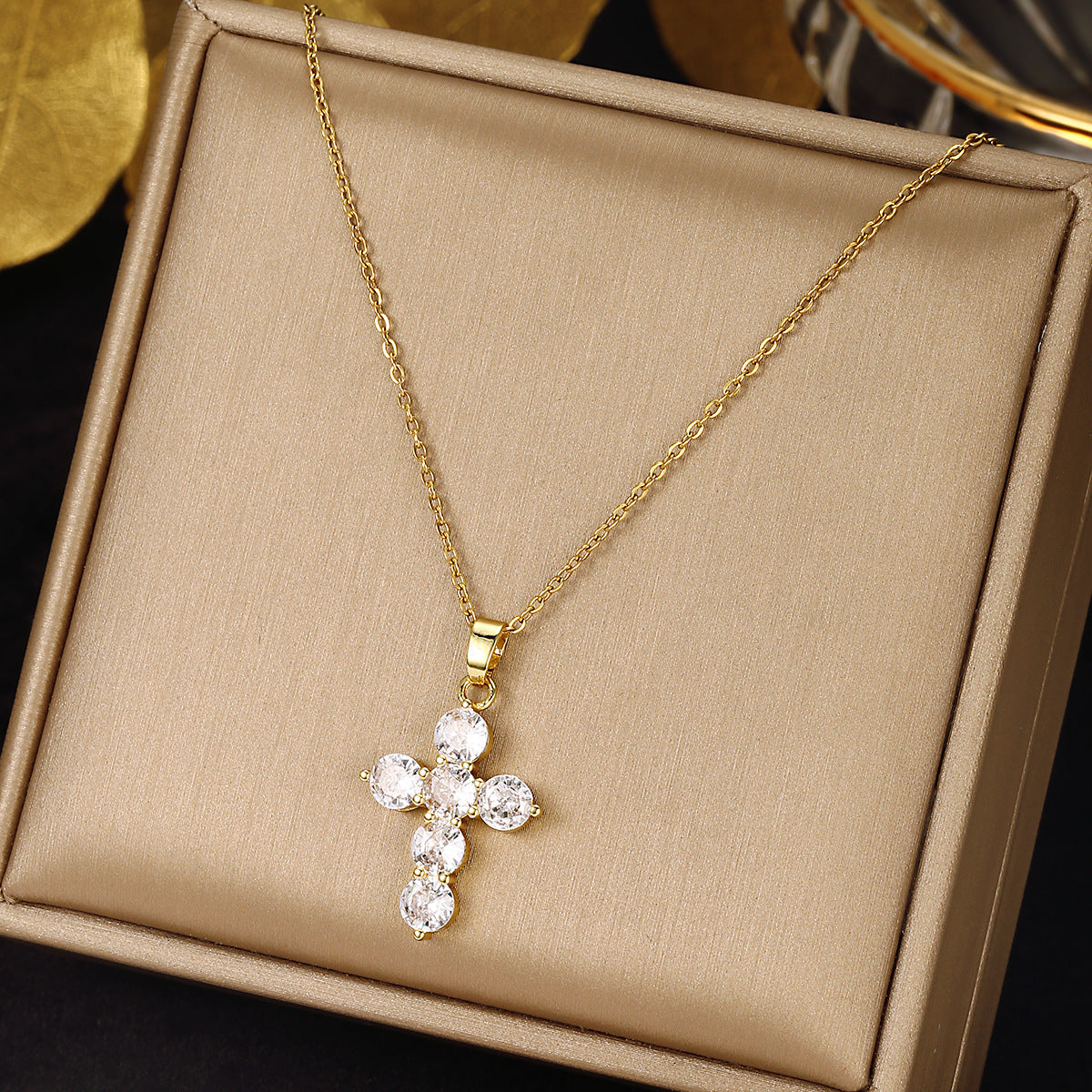 The wind color full cross design sense pendant chain decoration