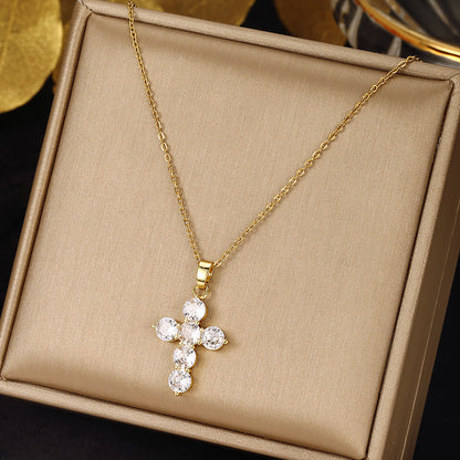 The wind color full cross design sense pendant chain decoration