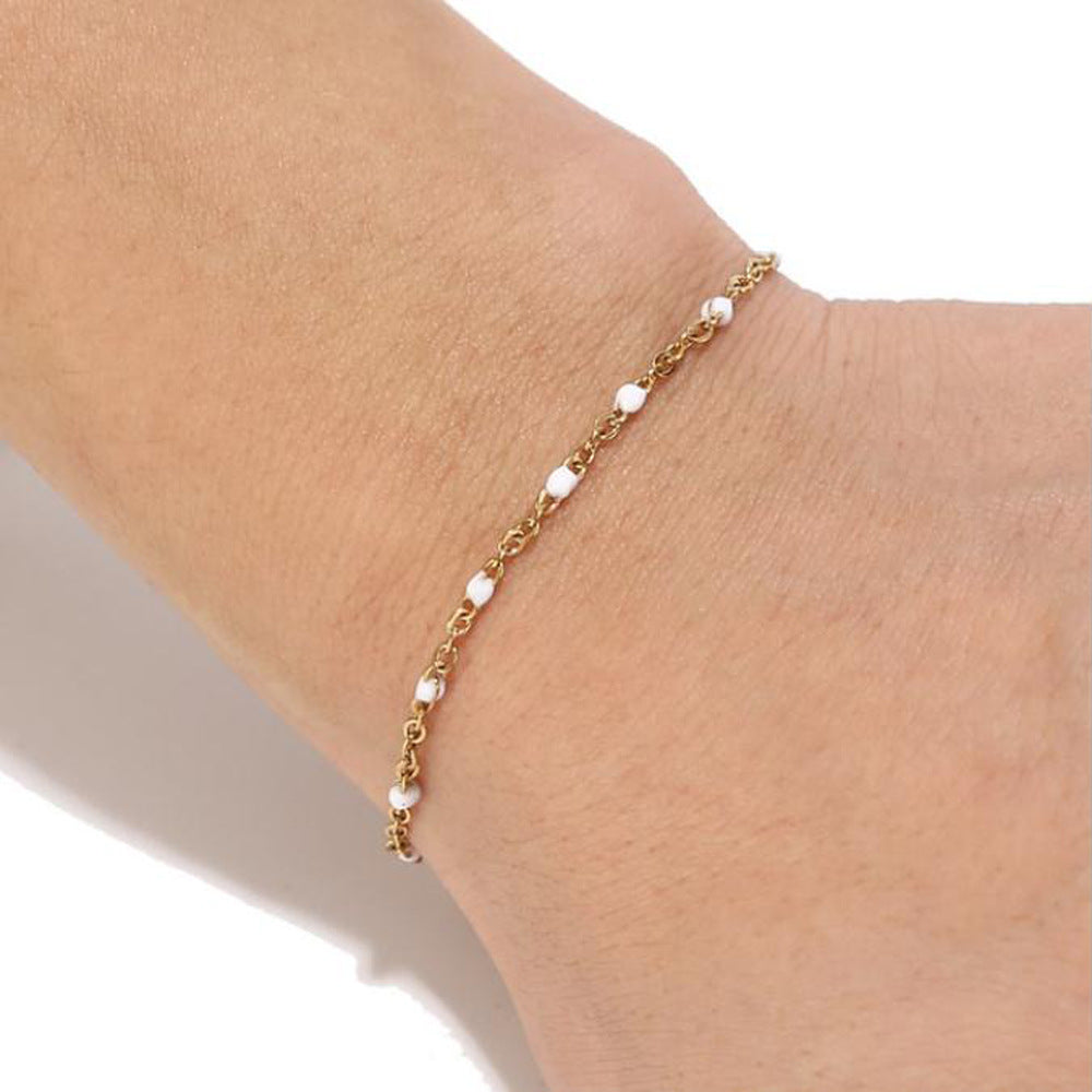 Bohemian Enamel Bead Chain Couple Bracelet