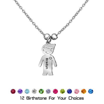 Thanksgiving engraved doll pendant, pendant and chain accessory