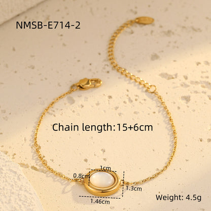 A high-end oval white shell design bracelet