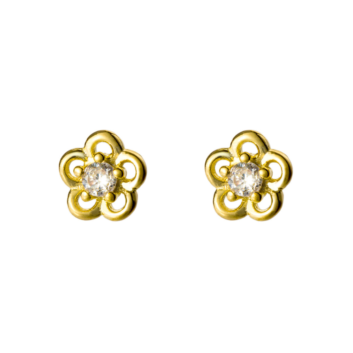 MOQ=2PCS s925 five-petal flower stud earrings with a fresh and delicate design