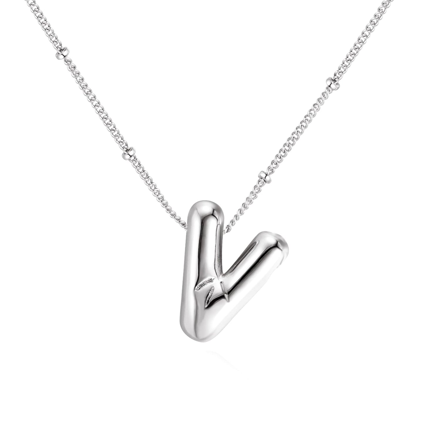 18K balloon letter silver bubble 26 English pendant ornaments