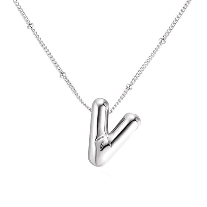 18K balloon letter silver bubble 26 English pendant ornaments