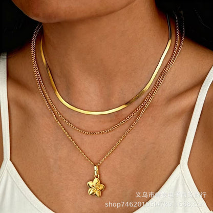Flower and pearl versatile women's street style jewelry